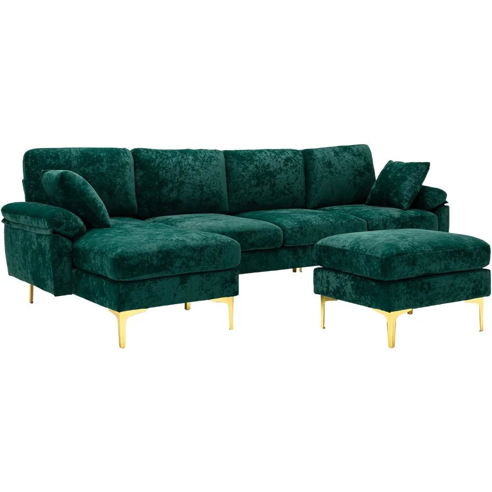 Velour Luxury Series: 4-Seater Sectional Couch