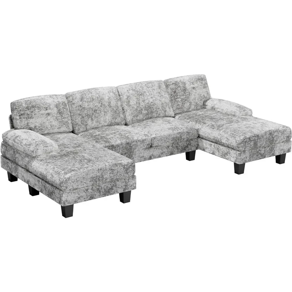 Velour Luxury Series: 4-Seater Sectional Couch