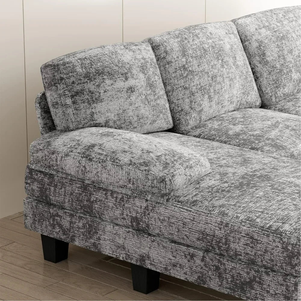 Velour Luxury Series: 4-Seater Sectional Couch