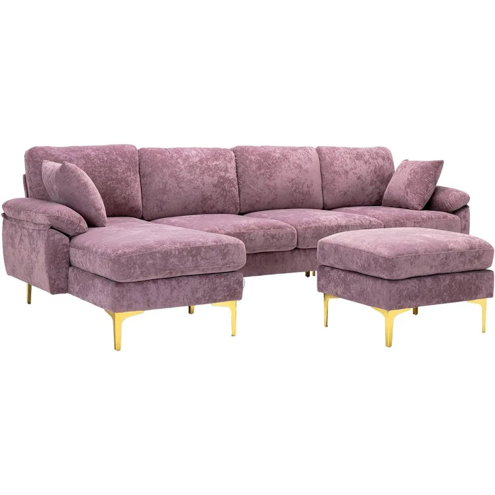 Velour Luxury Series: 4-Seater Sectional Couch