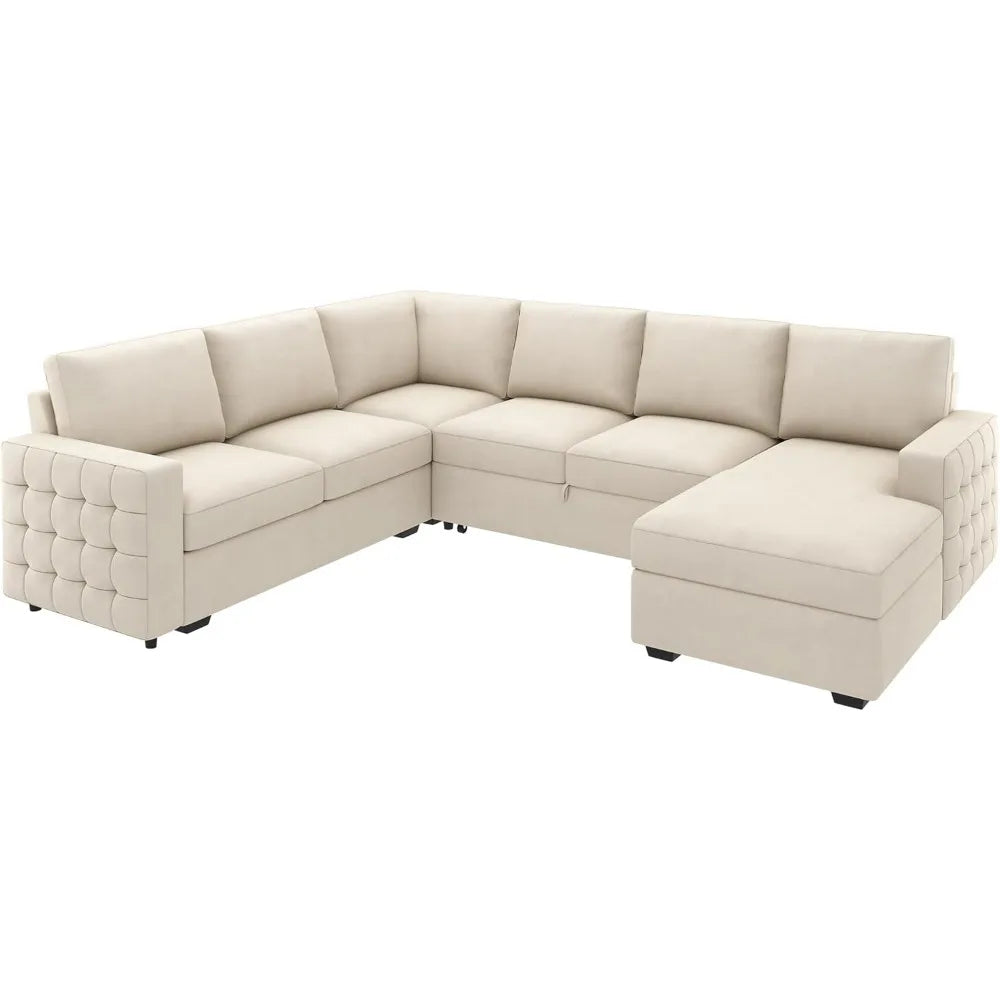 Velour Luxury Series: 7-Seater Sectional Couch